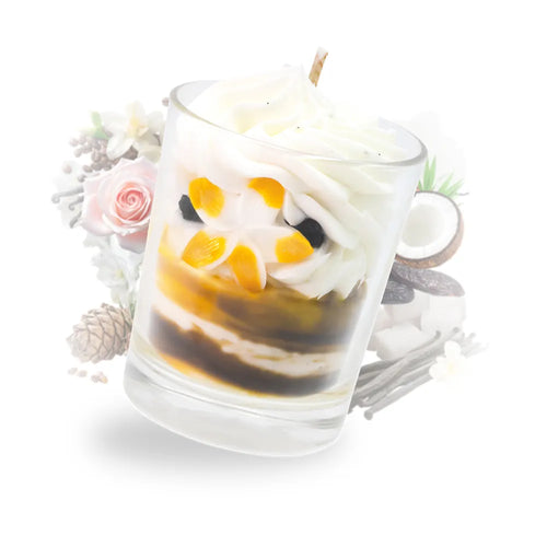 Bougie délice vanillé Les Fées Mères, bougie artisanale en cire végétale parfumée, fabrication artisanale française.