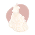 Bougie robe de mariée bustier décorative végétale non parfumée