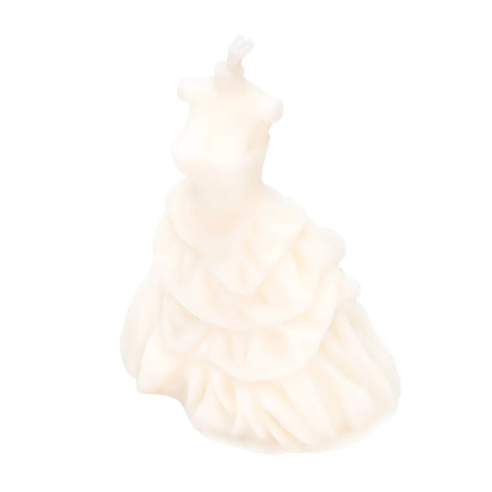 Bougie robe de mariée bustier décorative végétale non parfumée