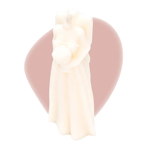 Bougie décorative couple marié non parfumée Les Fées Mères, bougie décorative en cire végétale.