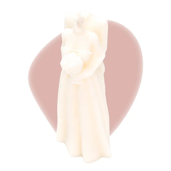 Bougie décorative couple marié non parfumée Les Fées Mères, bougie décorative en cire végétale.