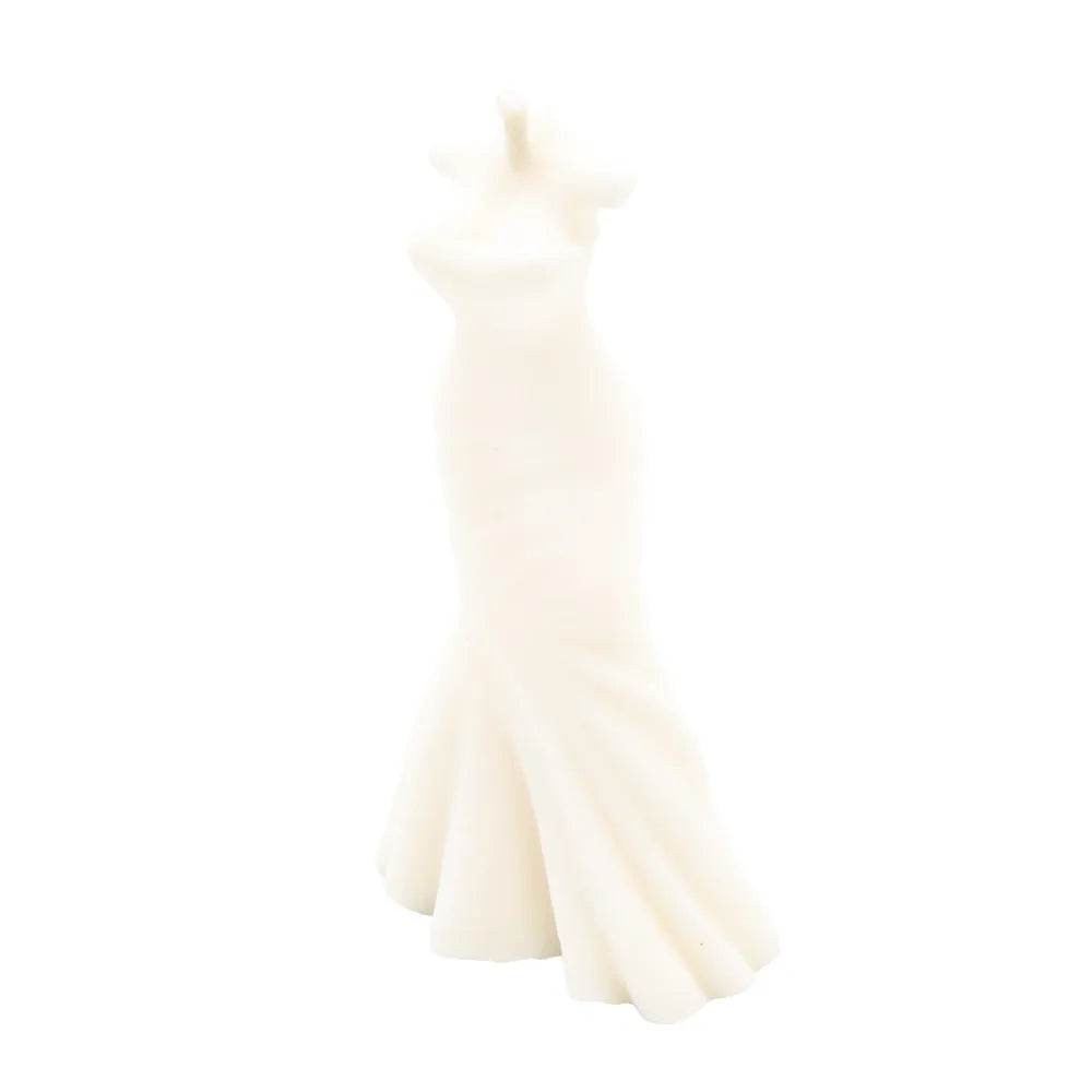 Bougie robe de mariée sirène décorative végétale non parfumée