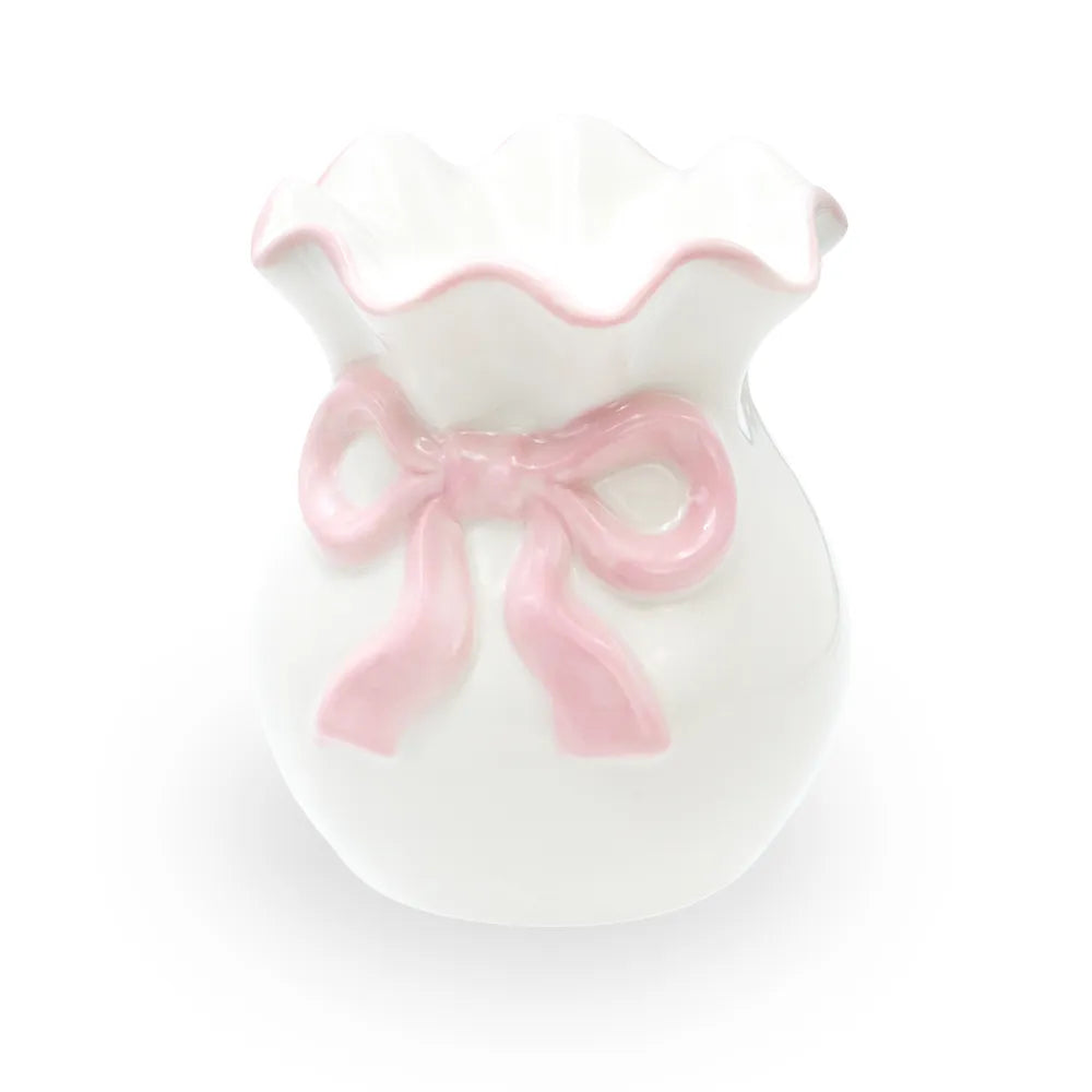 Brûle parfum noeud rose et blanc