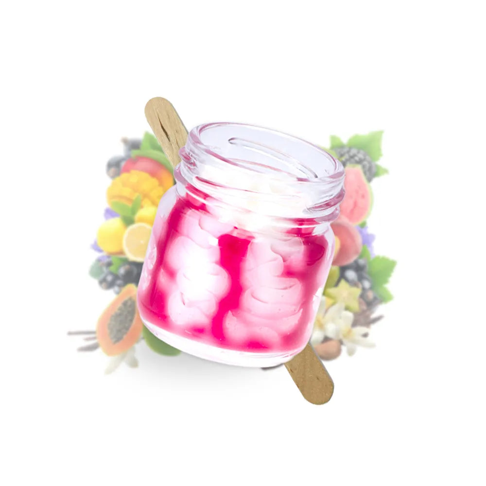 Pot de cire onctueuse artisanale parfumée à la goyave de couleur rose