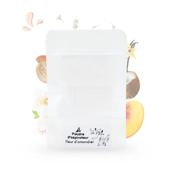 Poudre d'aspirateur fleur d'amandier Les Fées Mères, poudre parfumée pour aspirateur, fabrication artisanale française.