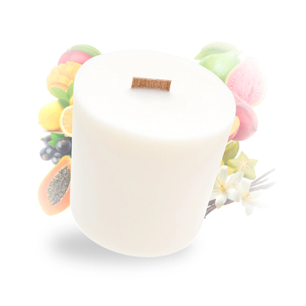 Recharge de cire pour bougie artisanale parfumée à la goyave, format insert prêt à poser.