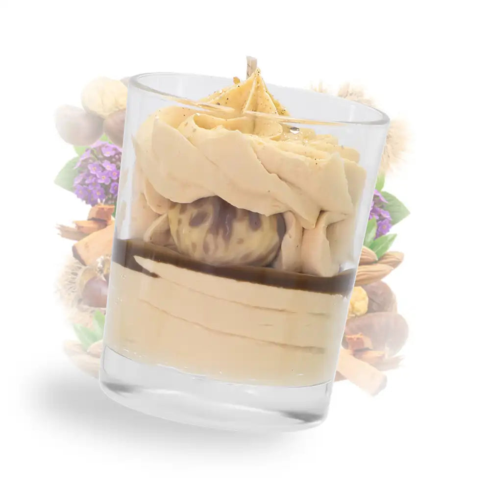 Bougie gourmande châtaigne grillée Les Fées Mères, cire végétale de tournesol, 120 g, 30 h de combustion.