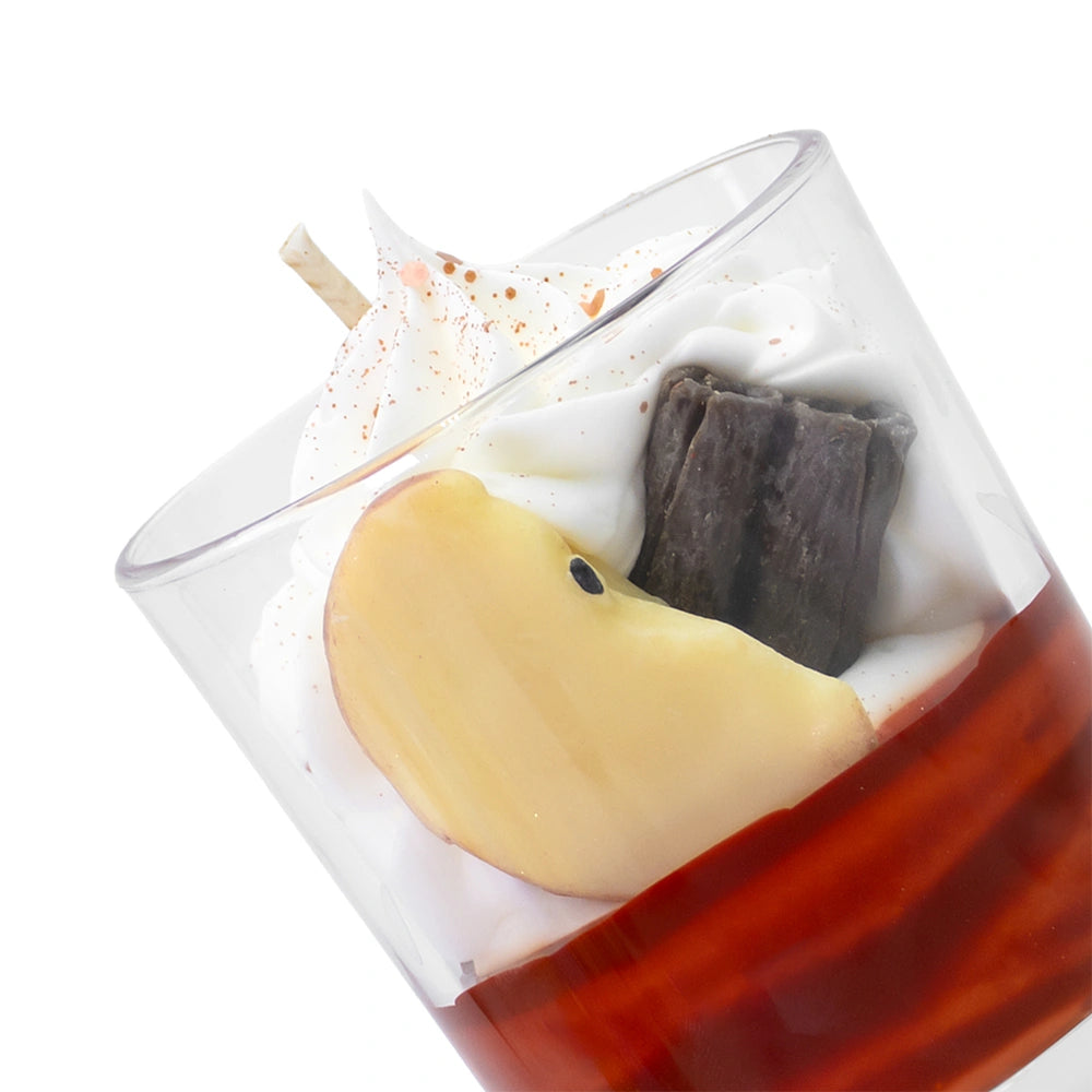 Bougie gourmande pomme cannelle Les Fées Mères, cire végétale de tournesol, 120 g, vue de dessus