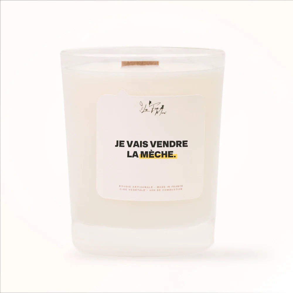 Bougie artisanale Les Fées Mères « Je vais vendre la mèche », idée gender reveal annonce grossesse