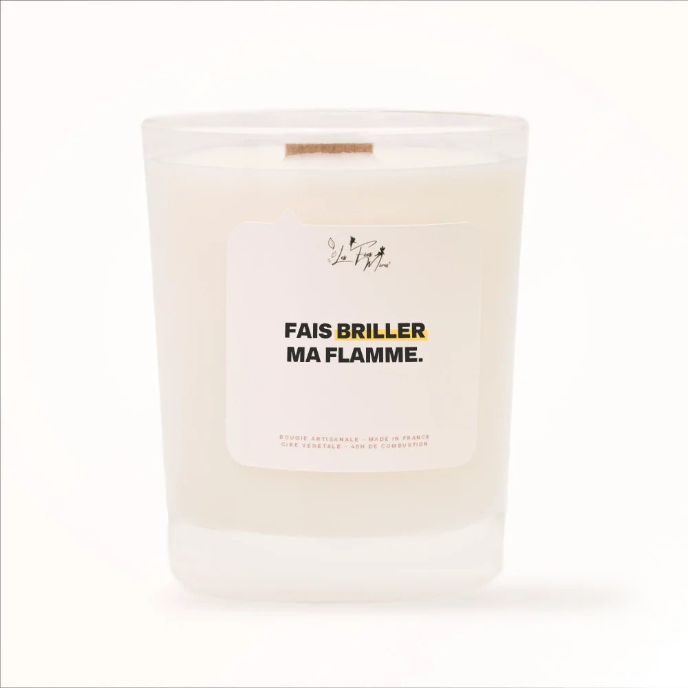 Bougie artisanale Les Fées Mères « Fais briller ma flamme », cadeau motivation cire végétale