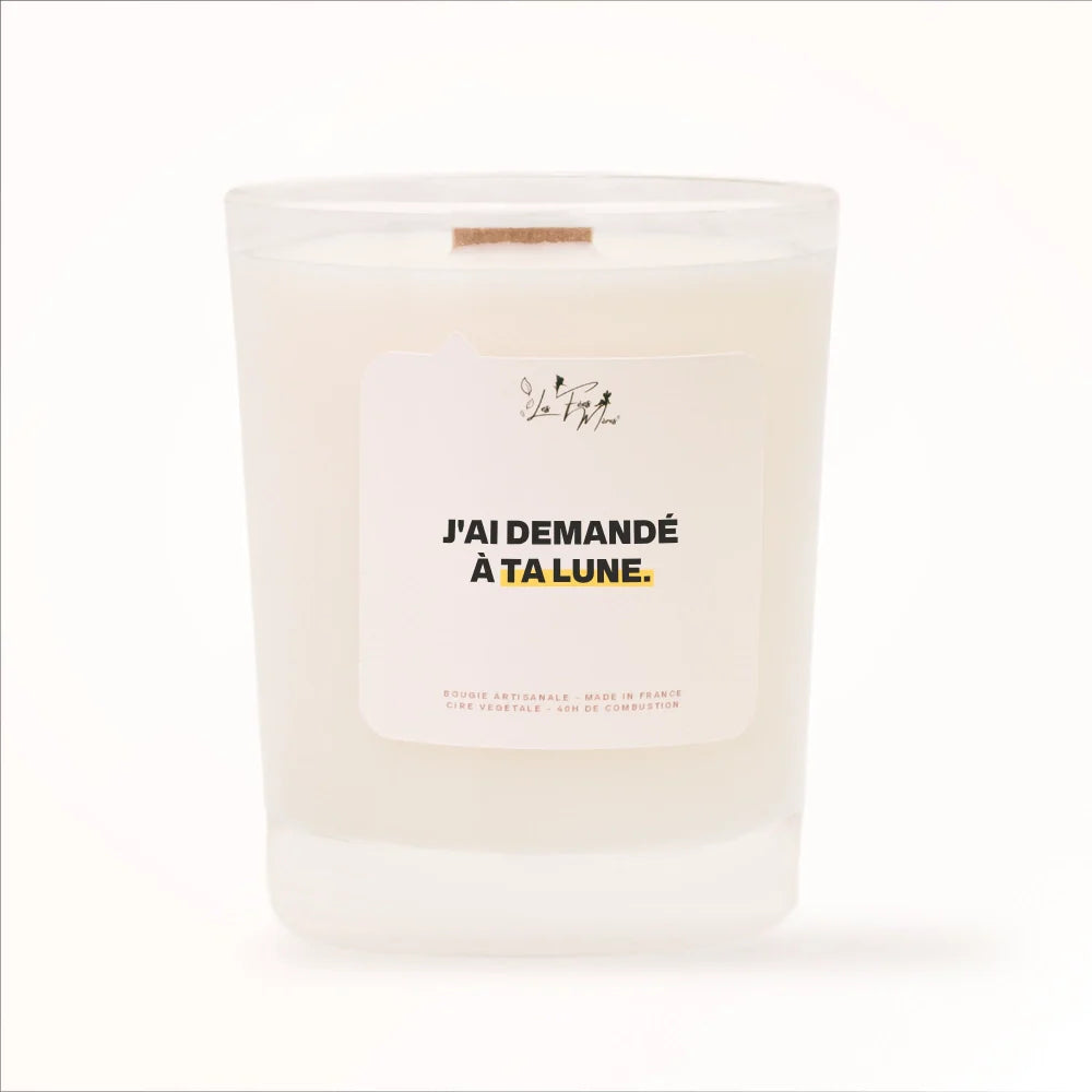 Bougie artisanale Les Fées Mères « J'ai demandé à ta lune », cadeau poétique cire végétale