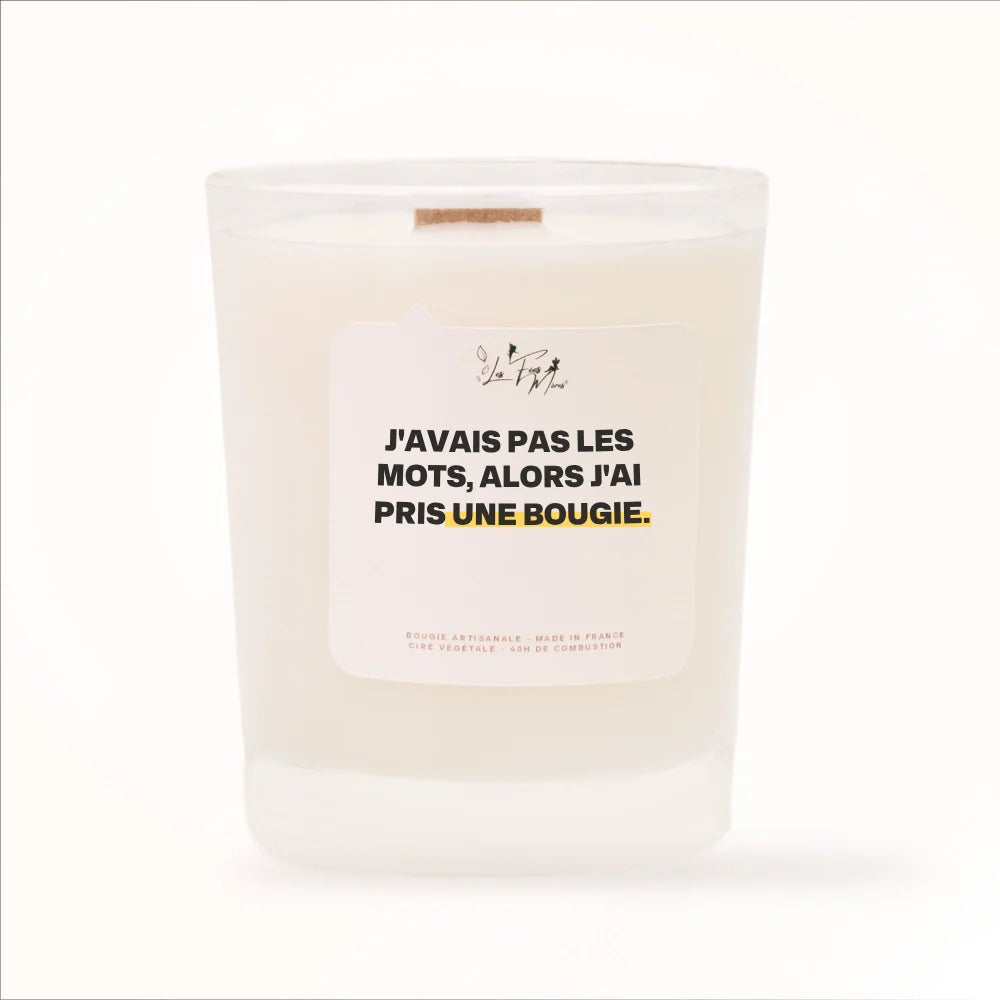 Bougie artisanale Les Fées Mères « J'avais pas les mots, alors j'ai pris une bougie », cadeau original cire végétale