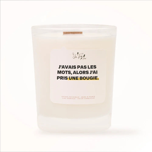 Bougie artisanale Les Fées Mères « J'avais pas les mots, alors j'ai pris une bougie », cadeau original cire végétale