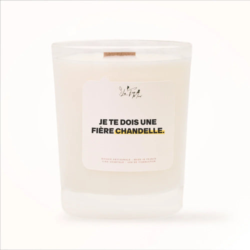 Bougie artisanale Les Fées Mères « Je te dois une fière chandelle », cadeau merci cire végétale