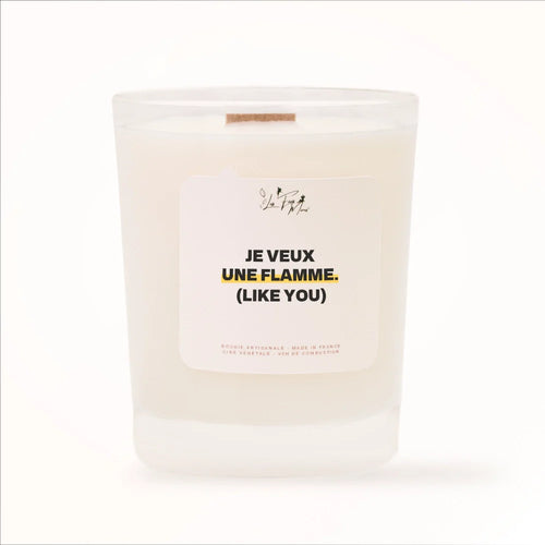 Bougie artisanale Les Fées Mères « Je veux une flamme (like you) », cadeau amour cire végétale