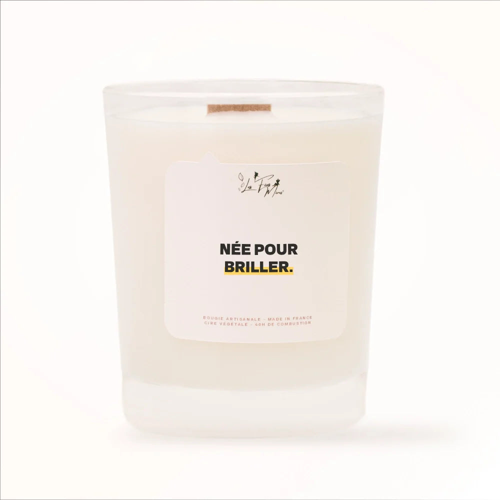Bougie artisanale Les Fées Mères « Née pour briller », cadeau motivation femme cire végétale