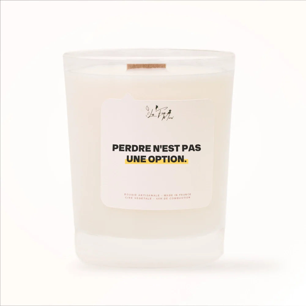 Bougie artisanale Les Fées Mères « Perdre n'est pas une option », cadeau motivation cire végétale