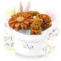 bouquet de fleurs en cire parfumée fleur de coton Les Fées Mères, cire végétale de tournesol, 115 g, fait main Vosges