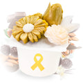 bouquet de fleurs en cire parfumée rocher praliné Les Fées Mères, édition Septembre en or, 115 g, Vosges