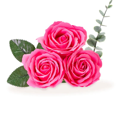 Bouquet de 3 roses de savon - fuschia