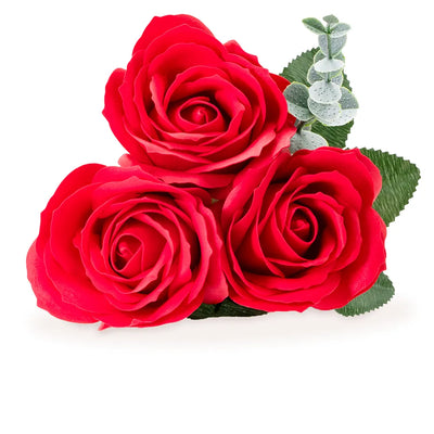 Bouquet de 3 roses de savon - rouge