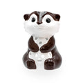 Brûle parfum loutre en céramique marron et blanche aux grands yeux brillants, ajours ronds sur le ventre, Les Fées Mères