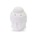 Brûle-parfum tête de Bouddha en céramique blanche mate, diffuseur de fondants parfumés zen Les Fées Mères
