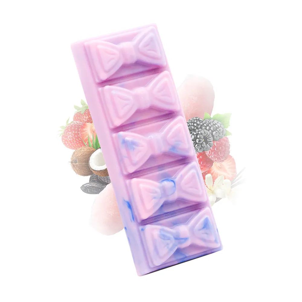 Fondant parfumé barbe à papa Les Fées Mères, barre de cire végétale à casser pour brûle-parfum, fabriquée dans les Vosges.