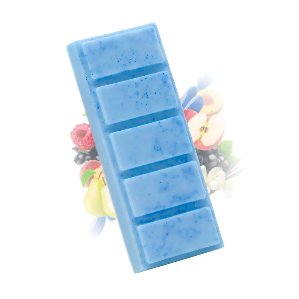Fondant parfumé bonbon bleu Les Fées Mères, barre de cire végétale à casser pour brûle-parfum, fabriquée dans les Vosges.