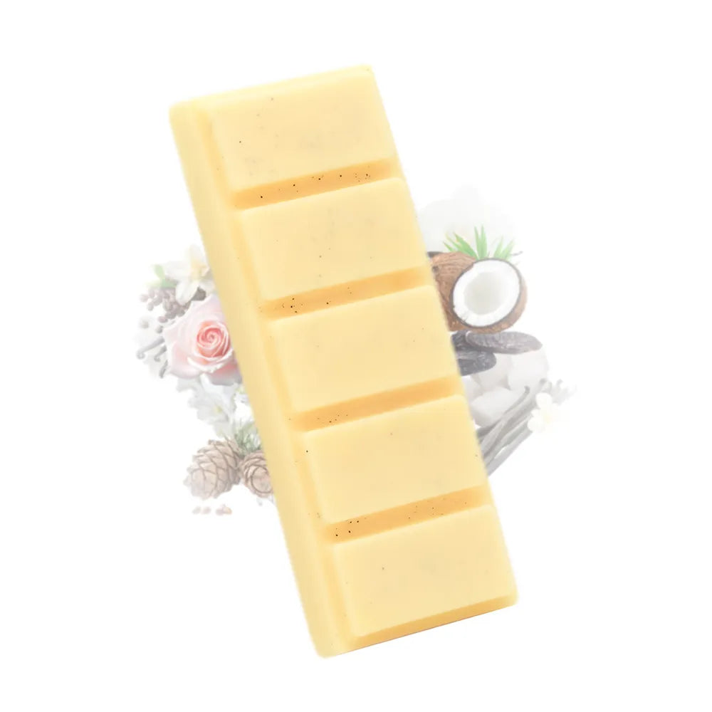 Fondant parfumé délice vanillé Les Fées Mères, barre de cire végétale à casser pour brûle-parfum, fabriquée dans les Vosges.