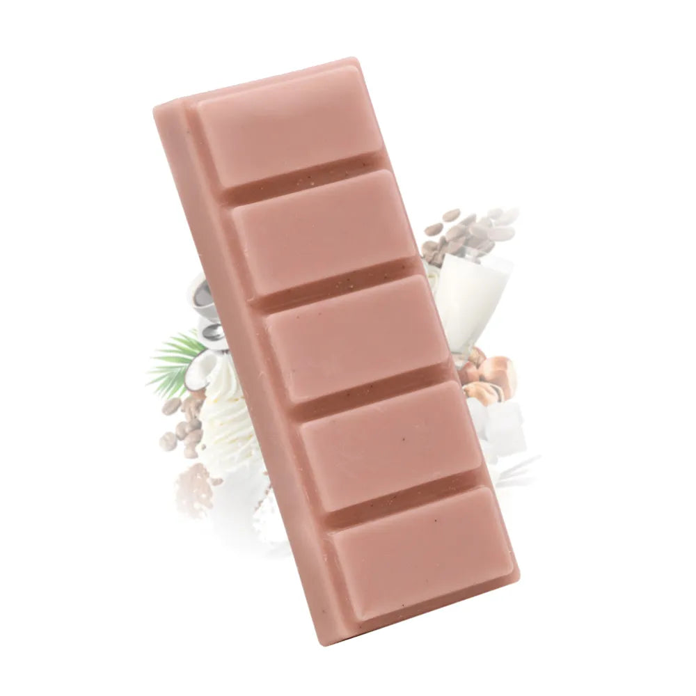 Fondant parfumé mocaccino Les Fées Mères, barre de cire végétale à casser pour brûle-parfum, fabriquée dans les Vosges.