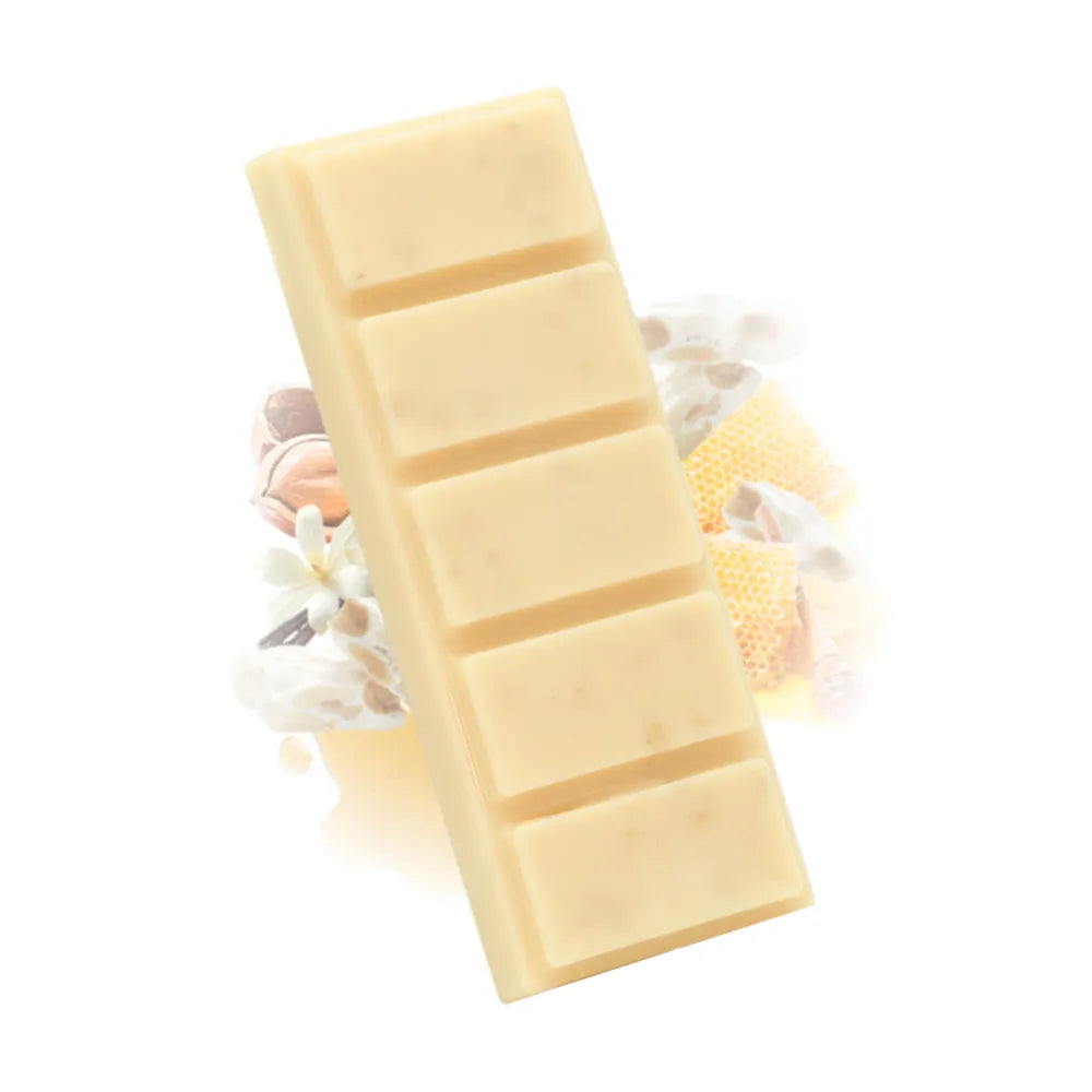 Fondant parfumé nougat blanc Les Fées Mères, barre de cire végétale à casser pour brûle-parfum, fabriquée dans les Vosges.
