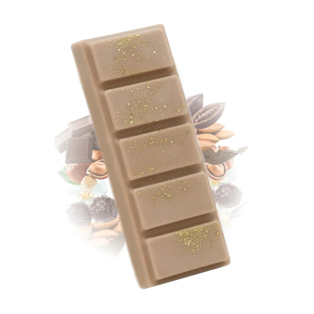 Fondant parfumé rocher praliné Les Fées Mères, barre de cire végétale à casser pour brûle-parfum, fabriquée dans les Vosges.