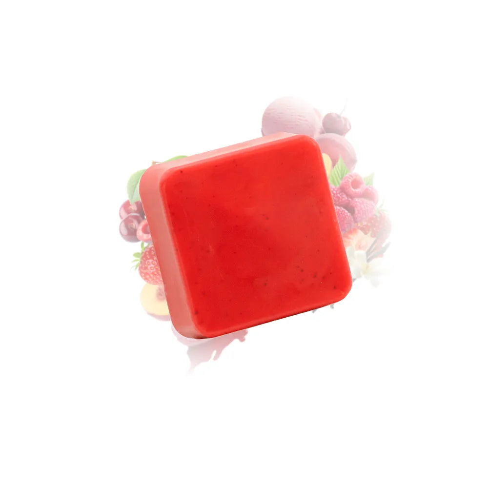 Galet de cire parfumée cerise vanillée Les Fées Mères, fondant artisanal en cire végétale pour brûle-parfum, fabriqué dans les Vosges.