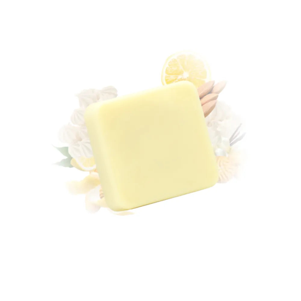 Galet de cire parfumée citron meringué Les Fées Mères, fondant artisanal en cire végétale pour brûle-parfum, fabriqué dans les Vosges.