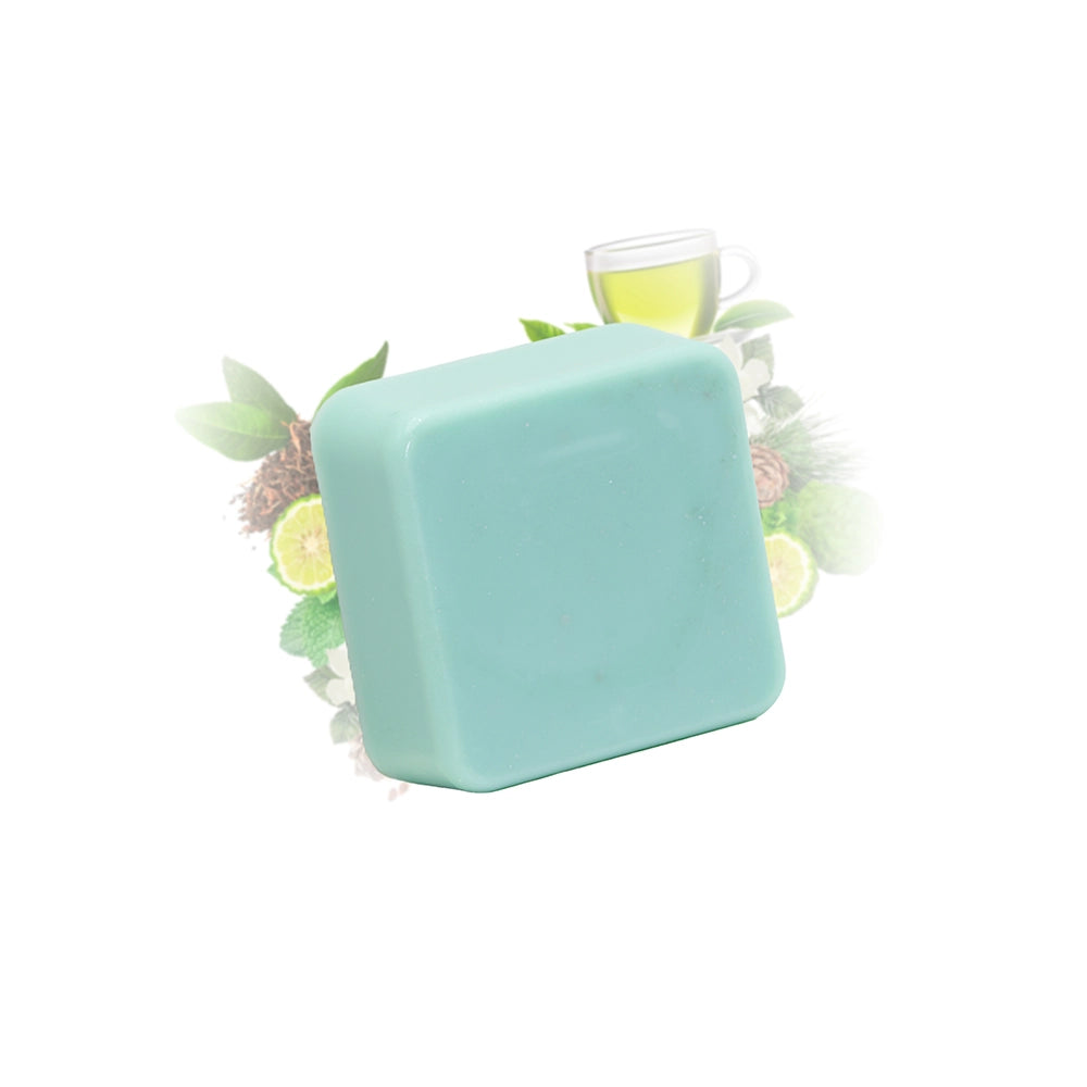 Galet de cire parfumée thé vert Les Fées Mères, fondant artisanal en cire végétale pour brûle-parfum, fabriqué dans les Vosges.