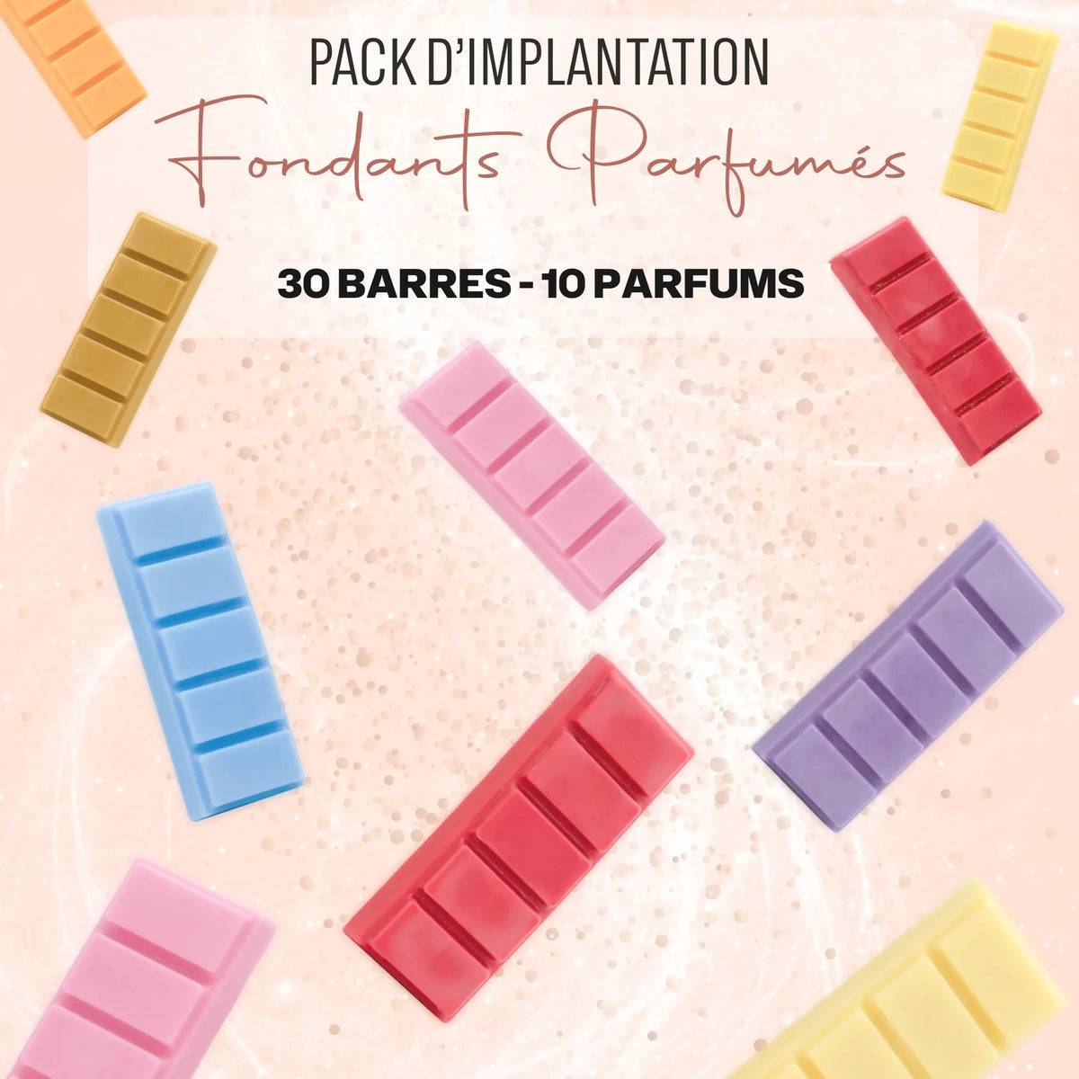 Pack de démarrage fondants parfumés en barre Les Fées Mères, 30 barres, 10 parfums best-sellers pour revendeurs