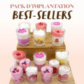 Pack d'implantation bougies gourmandes best-sellers Les Fées Mères, 15 bougies gourmandes artisanales pour boutique