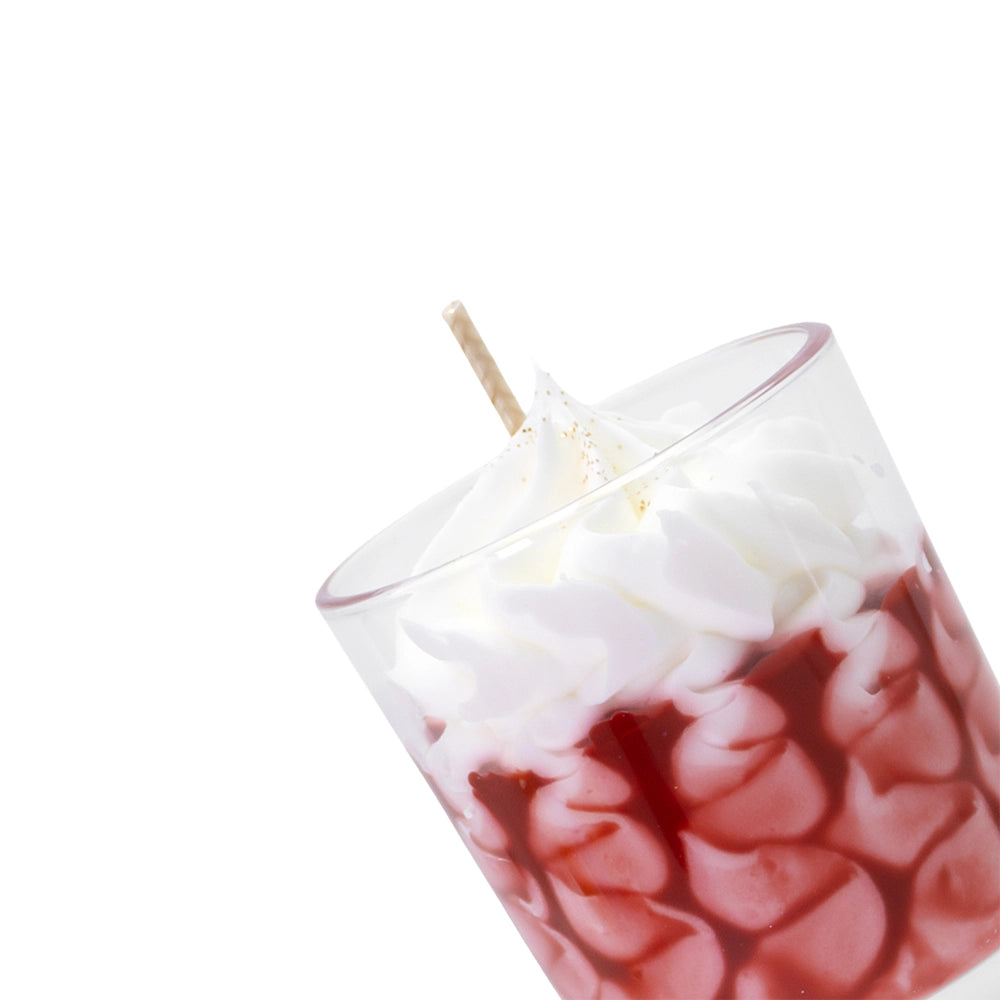 Petite bougie parfumée caramel Les Fées Mères, 70 g de cire végétale française, 12 h de combustion, vue de dessus