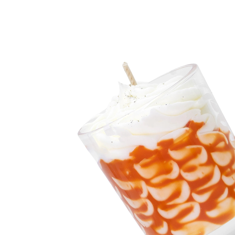 Petite bougie parfumée orange cannelle Les Fées Mères, 70 g de cire de tournesol Ecocert, 12 h de combustion, vue de dessus