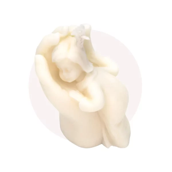 Bougie décorative végétale blanche naissance bébé