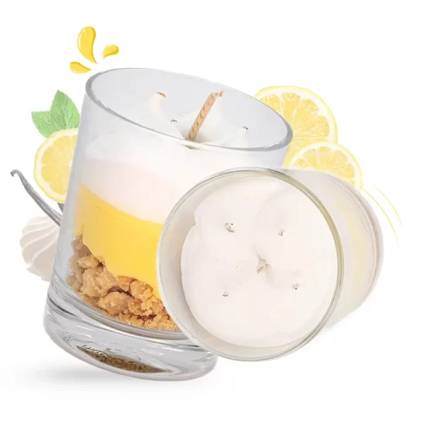 Cette photo représente la bougie citron meringué