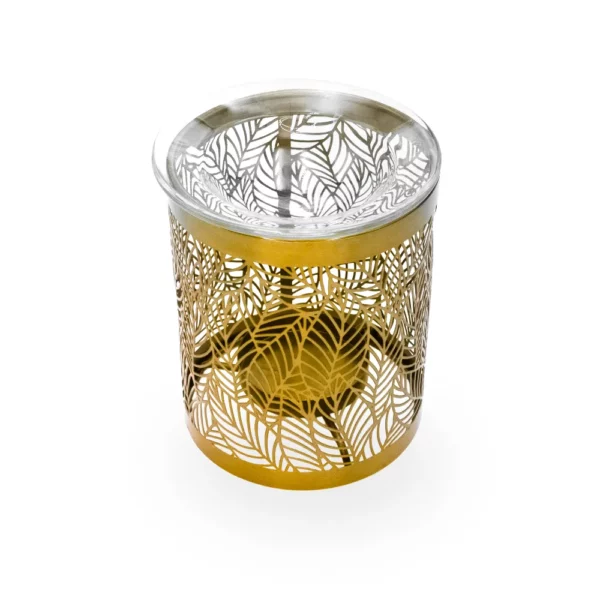 Photo qui représente le brûle parfum arbre de vie métallique et sa coupelle en verre