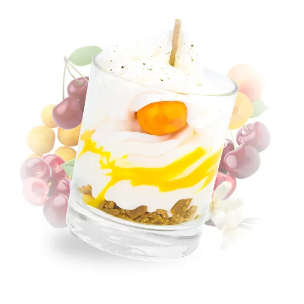 Photo qui représente notre bougie gourmande mirabelle et les notes qui composent sa fragrance