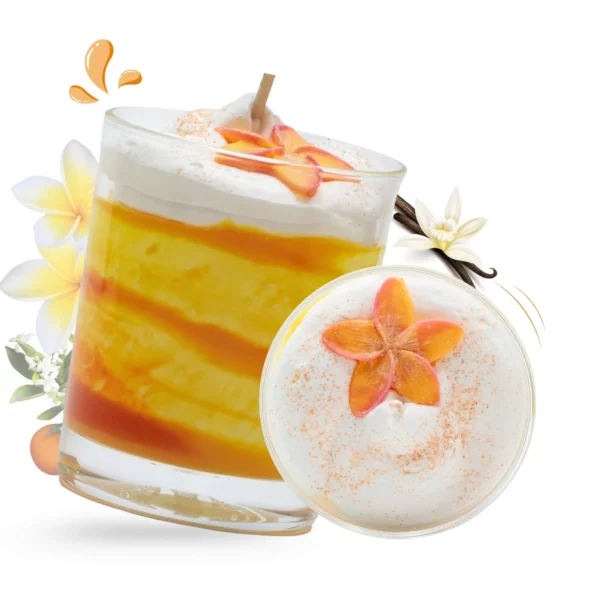 Cette photo représente la bougie gourmande fleur de tiaré