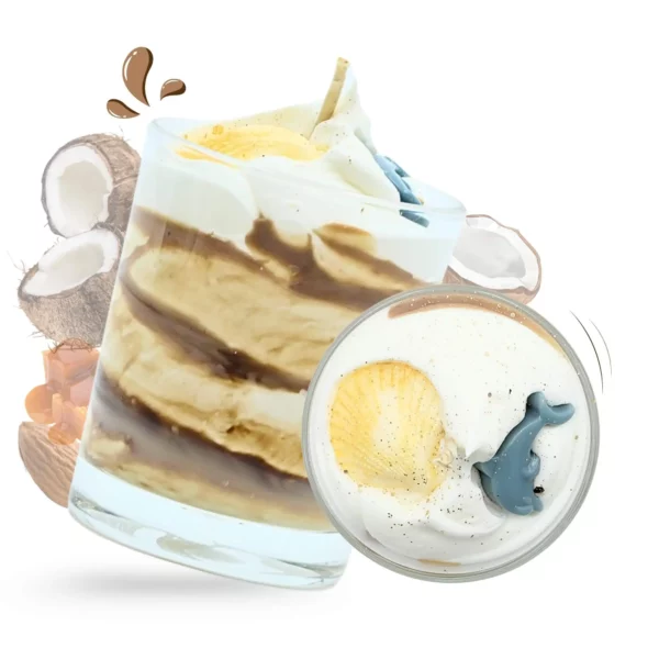 Cette photo représente la bougie gourmande noix de coco