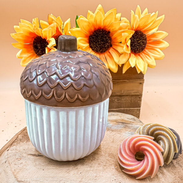 Un brûle parfum gland en céramique ! C'est allier l'originalité et le réalisme. Il est blanc, et marron, brillant et stucturé et manière à être très détaillé; Un incontournable de cet automne !