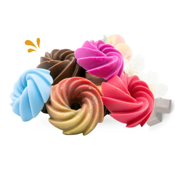 cette photo représente le coffret de 5 fondants parfumés