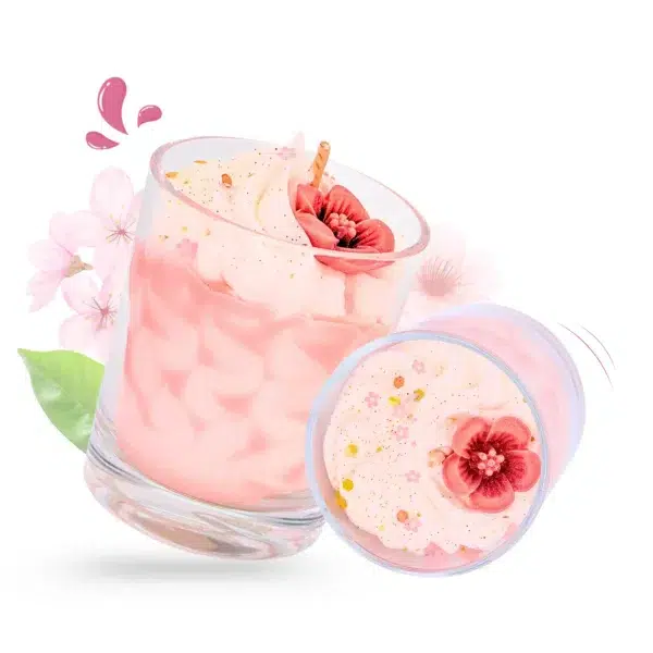 cette bougie représente la mini gourmande fleur de Sakura