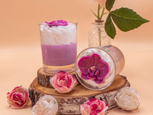 cette photo représente le bougie gourmande orchidée